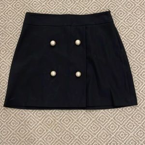 Zara Black Mini Skirt with Faux Pearl Detail